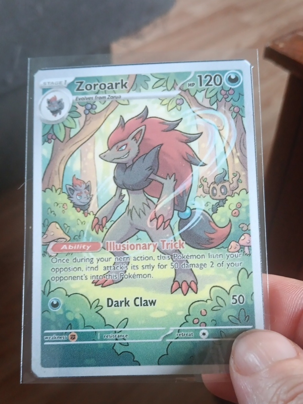 Zoroark Card - Green and Red Artwork